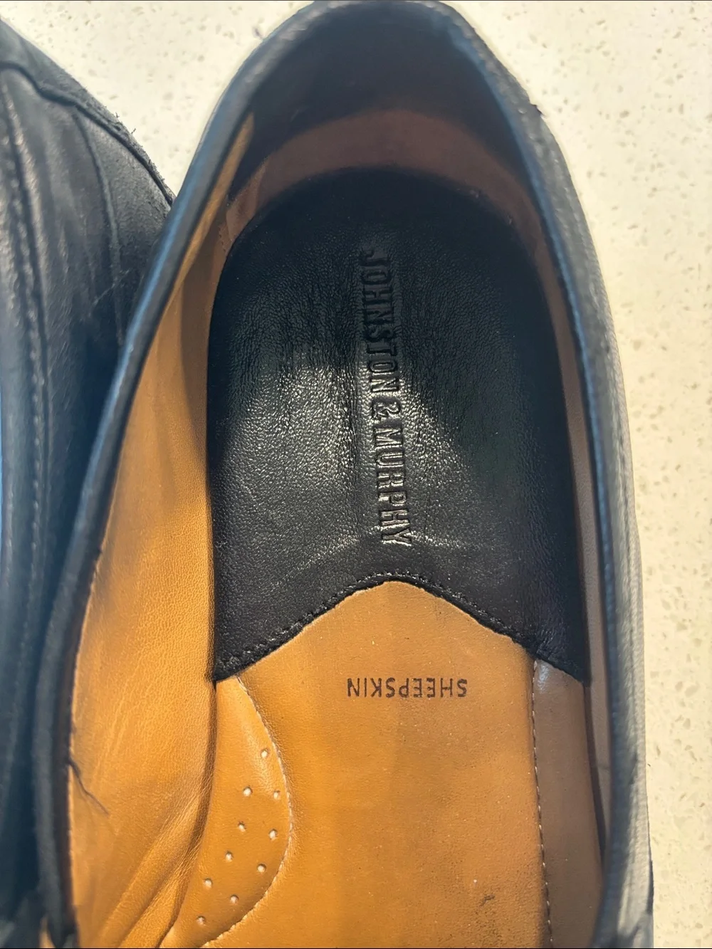 Johnston & Murphy Men's Black Woven Leather Tassel Loafers Sheepskin Size 8